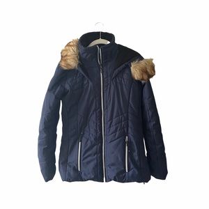 Avalanche Navy Jacket Fur Collar Puffer Coat